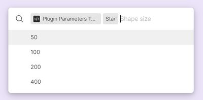 The Figma UI prompting for the Shape Size parameter